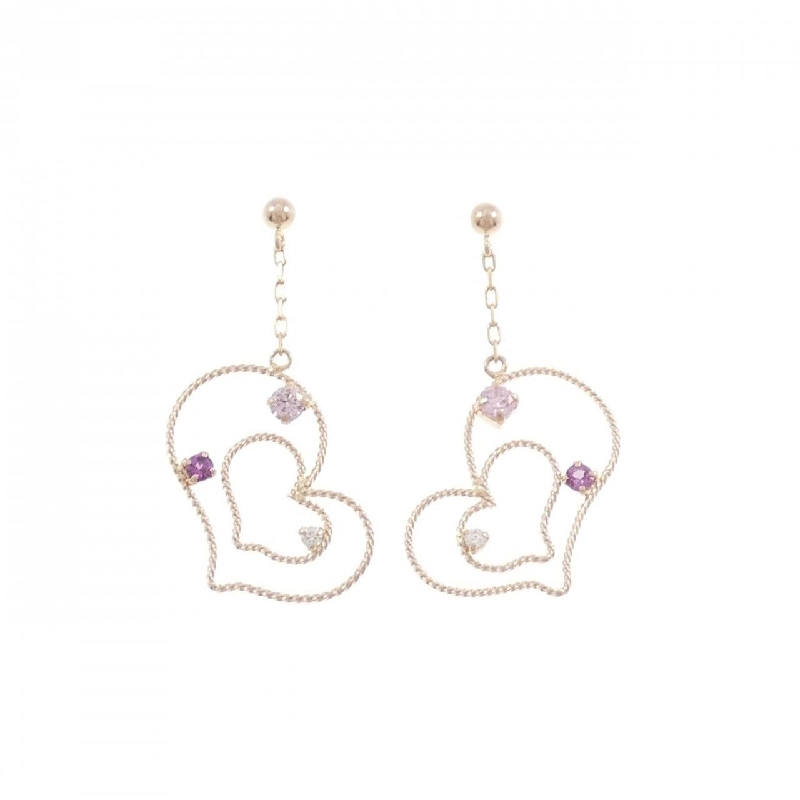 K10PG Bông tai Garnet hình trái tim - Hàng hiệu Chính hãng 868486