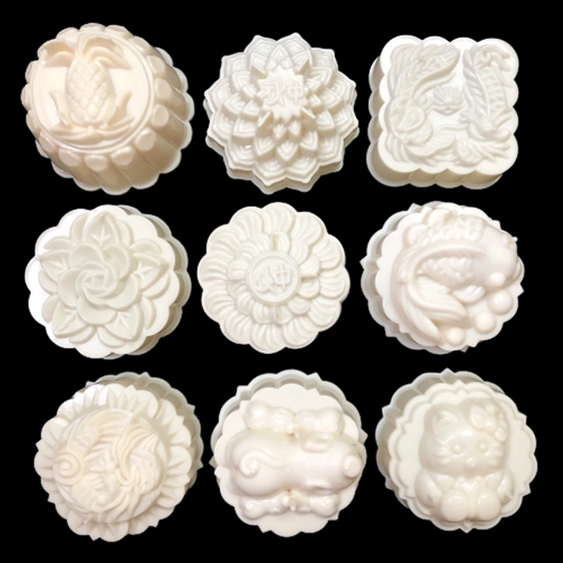 Bộ 10 khuôn rau câu trung thu - Khuôn trắng loại 10 cm – Mã số 1184 338473