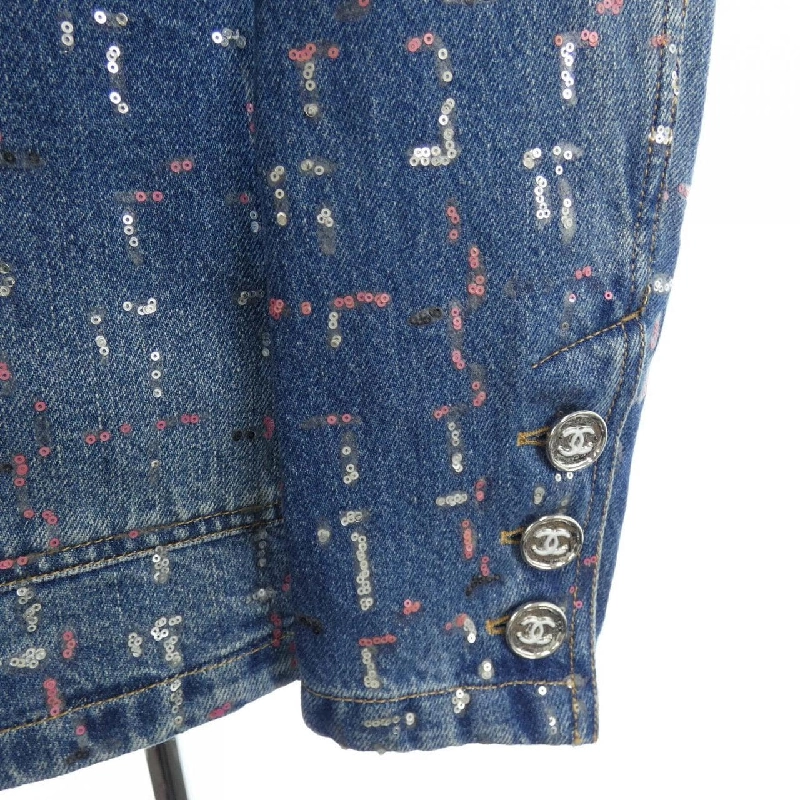 CHANEL METIERS D’ART LOOK 38 P75259V66855 23A Áo khoác denim - Hàng hiệu Authentic 809311
