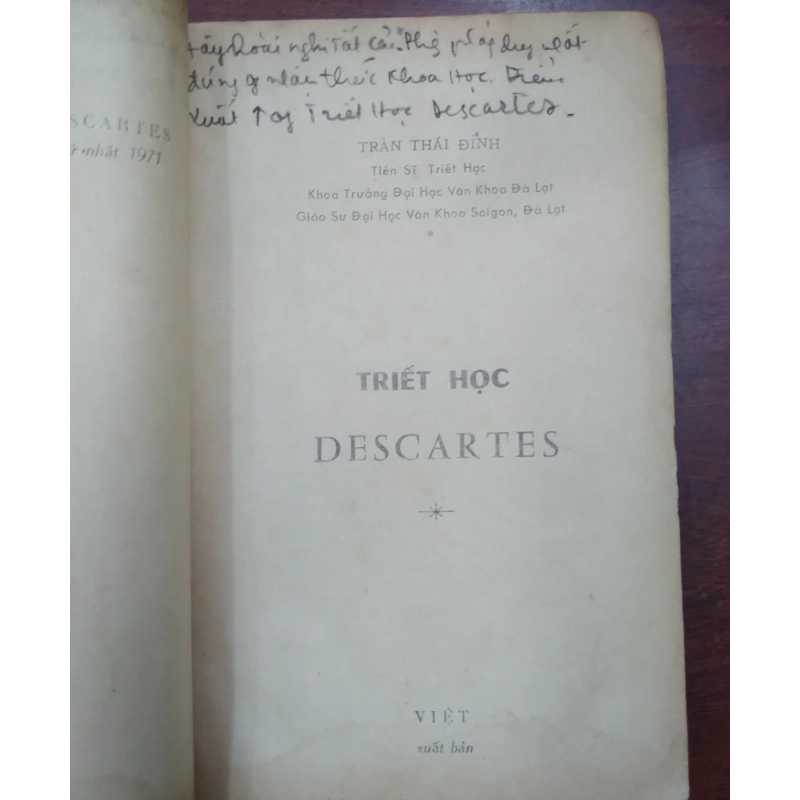 TRIẾT HỌC DESCARTES - Trần Thái Đỉnh 220077