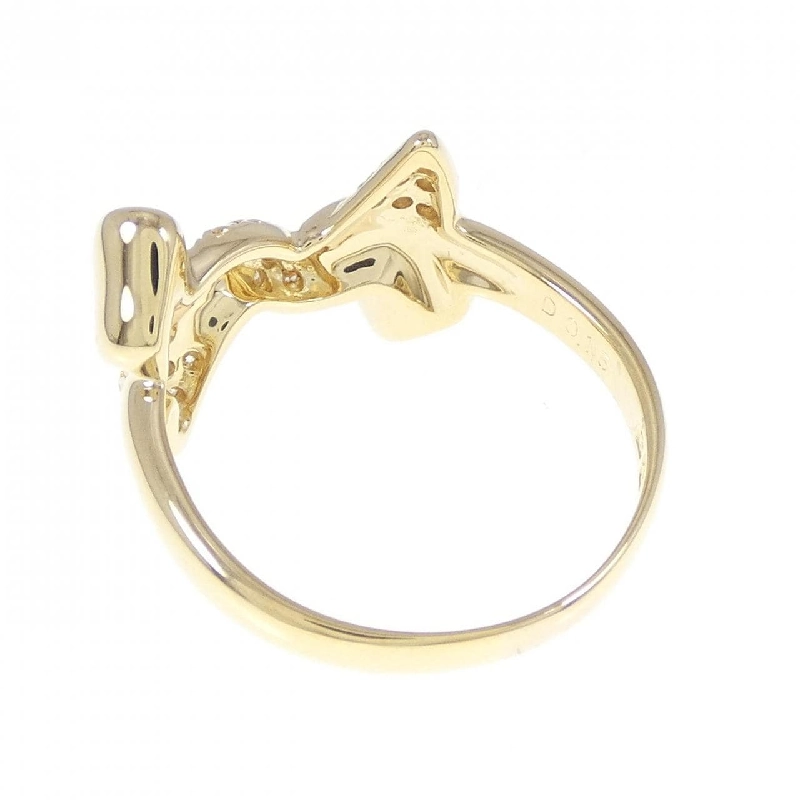 Nhẫn kim cương K18YG hình ruy băng 0.15CT 672393