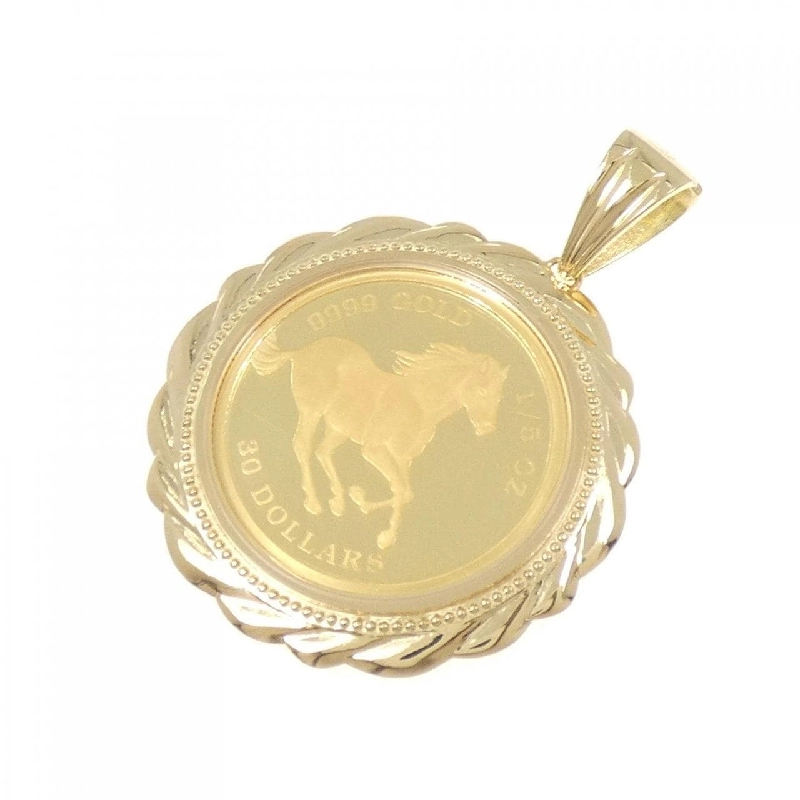 K18YG(枠) Dây chuyền đồng xu kim cương 0.33CT - Hàng hiệu Authentic 867290