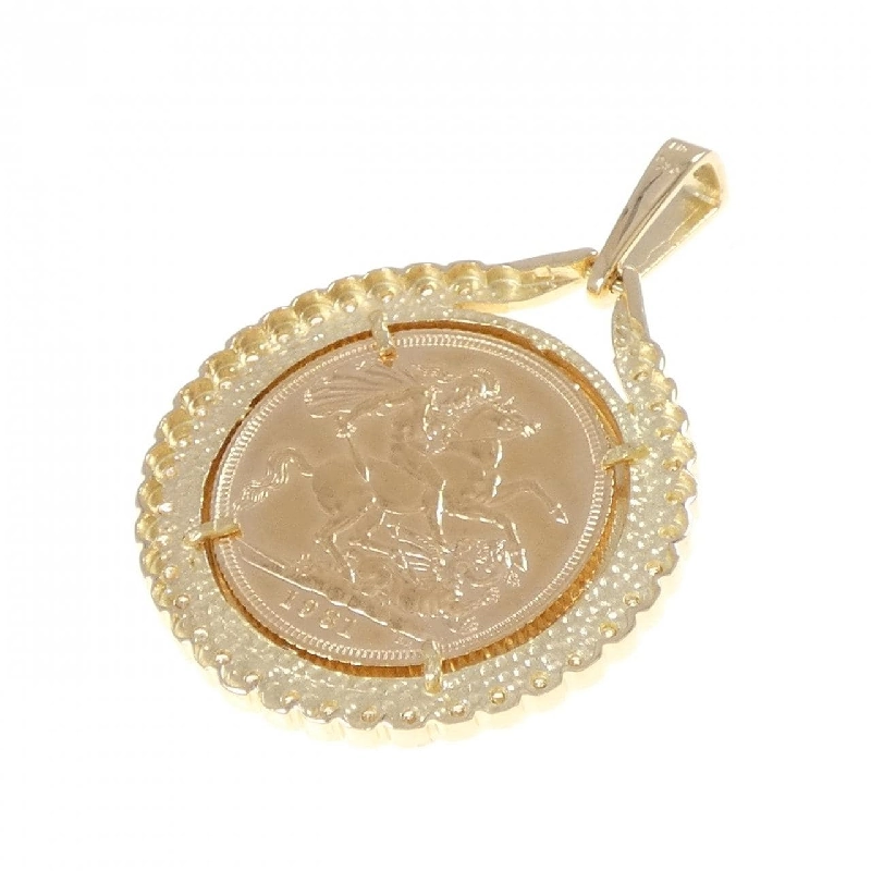 K18YG(枠) Dây chuyền đồng xu kim cương 0.30CT - Hàng hiệu Authentic 866391