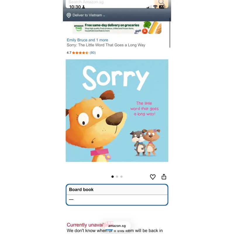 NGOẠI VĂN : tiếng anh trẻ em : SORRY the little word that goes a long way  1027869