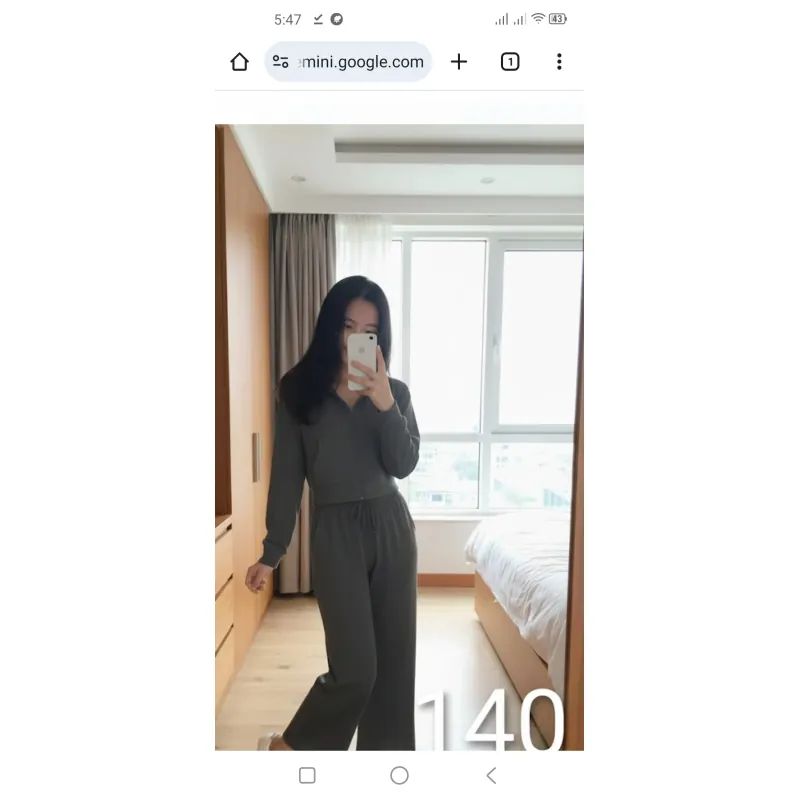 Set bộ thun xám size S M cá tính 748208