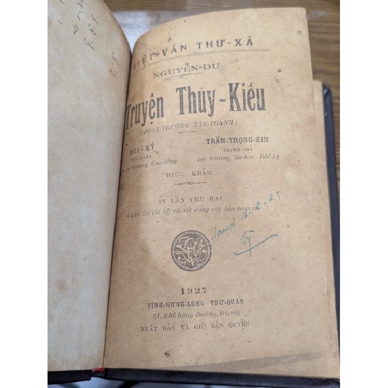 Truyện thuý kiều - Bùi Kỷ - Trần Trọng Kim ( sách đóng bìa mất bìa gốc  bản in trước 1945 ) 528616