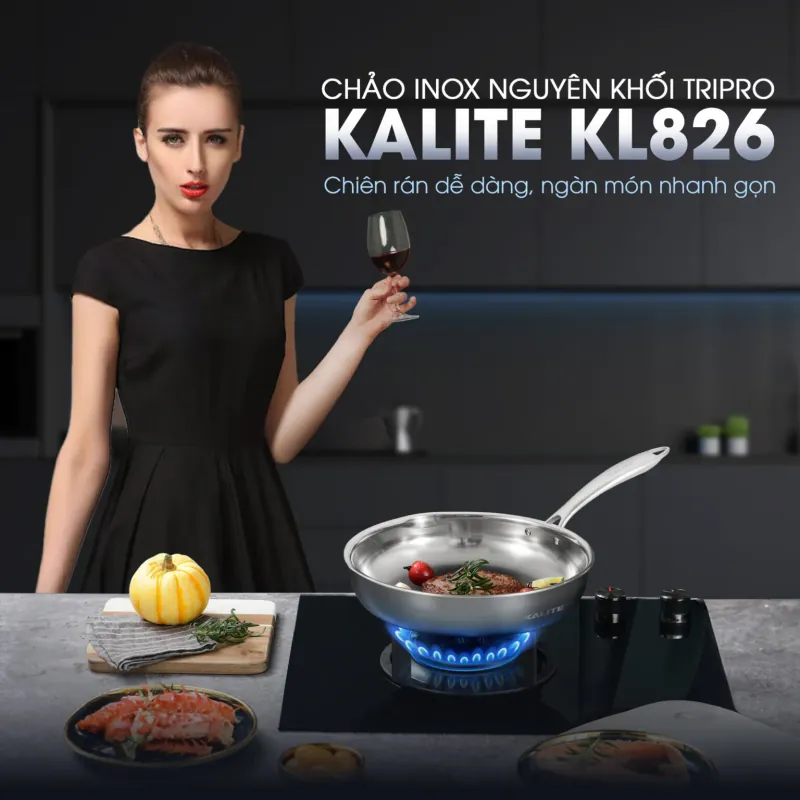 Chảo inox nguyên khối TRIPRO KALITE KL826 26cm 934685