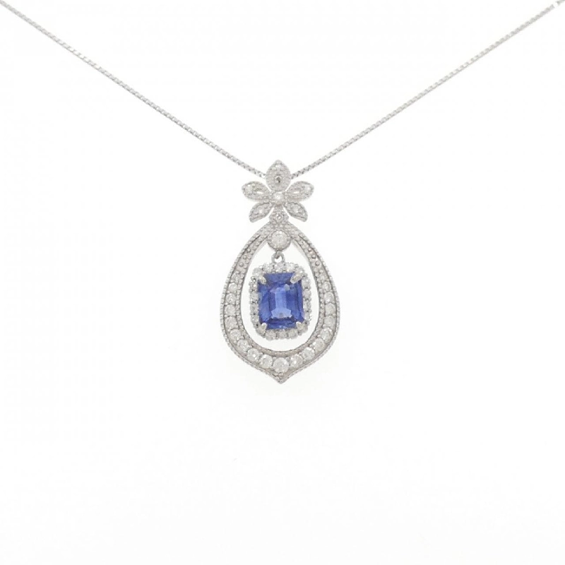 Dây chuyền hoa sapphire PT950/PT850 1.480CT - Hàng hiệu Authentic 860032