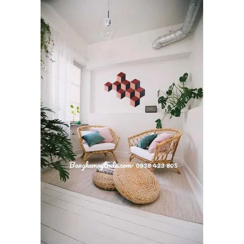 Ghế mây vuông đọc sách phòng ngủ 736376