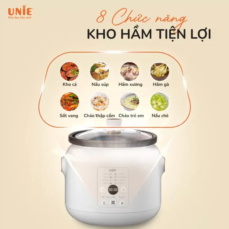 Nồi kho hầm UNIE 2L – Hẹn giờ 24 tiếng, nấu ngon chuẩn vị 573132