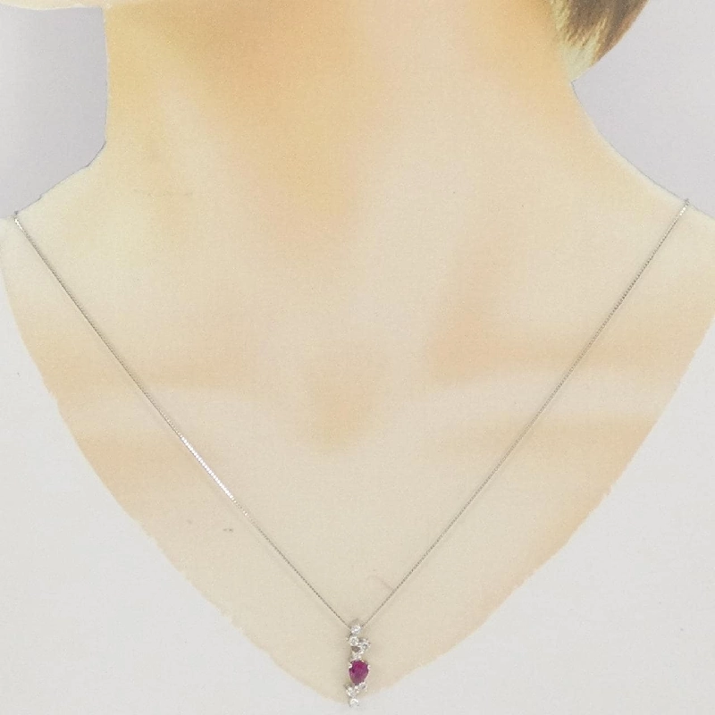 Dây chuyền ruby PT900/PT850 0.58CT - Hàng hiệu Authentic 867243