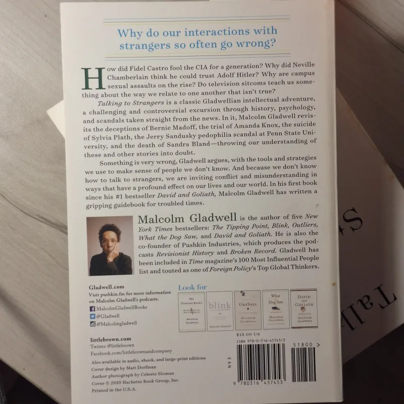Malcolm Gladwell Talking to Strangers: What We Should Know about the People We Don't Know 933920