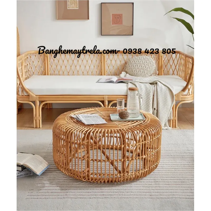 Ghế sofa mây tự nhiên hiện đại lưng caro 701587
