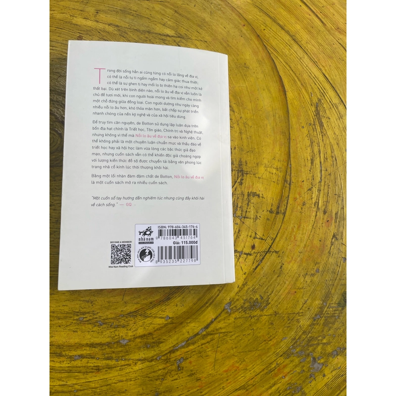 NỖI LO ÂU VỀ ĐỊA VỊ- ALAIN DE BOTTON 537261