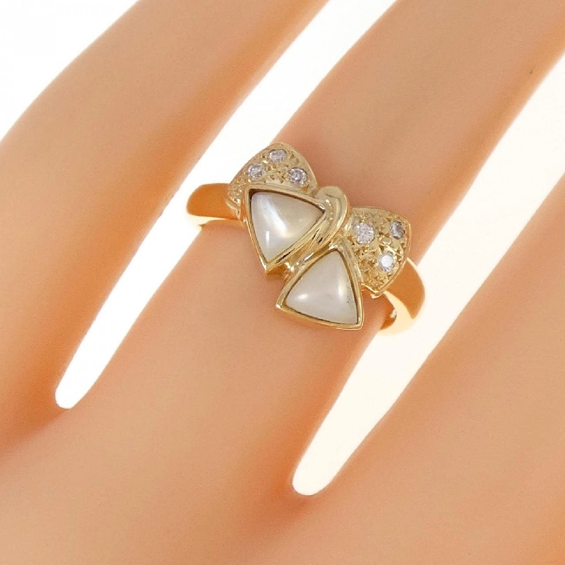 Nhẫn mẹ ngọc trai K18YG hình ruy băng 672186