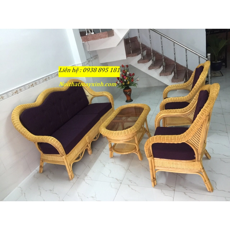 Sofa mây tự nhiên phòng khách bảo hành 12 tháng 365795