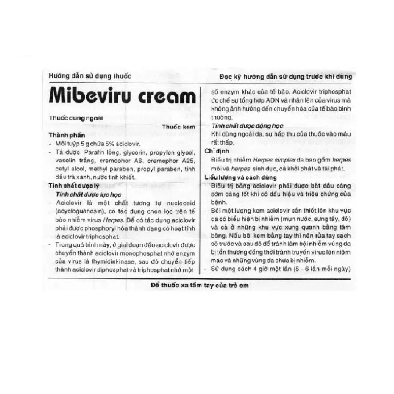 Thuốc bôi Mibeviru Cream 17035