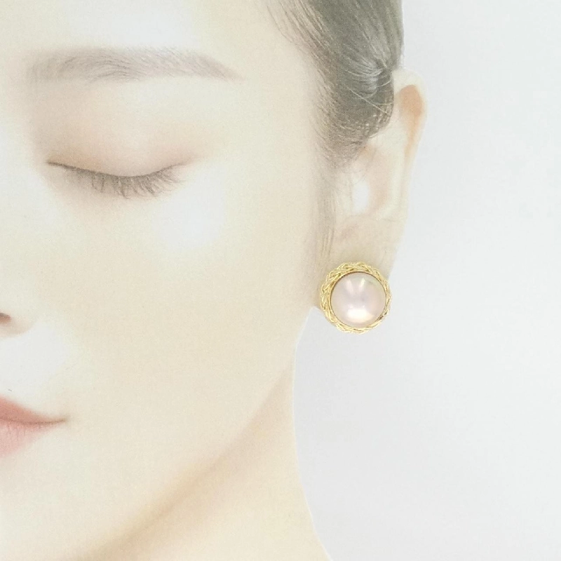 K18YG Mabe Pearl Earrings - Hàng hiệu Authentic 871908