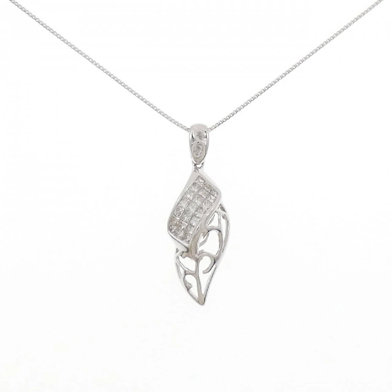 K18WG Lá Cây Dây Chuyền Kim Cương 0.25CT - Hàng hiệu Chính hãng 860959