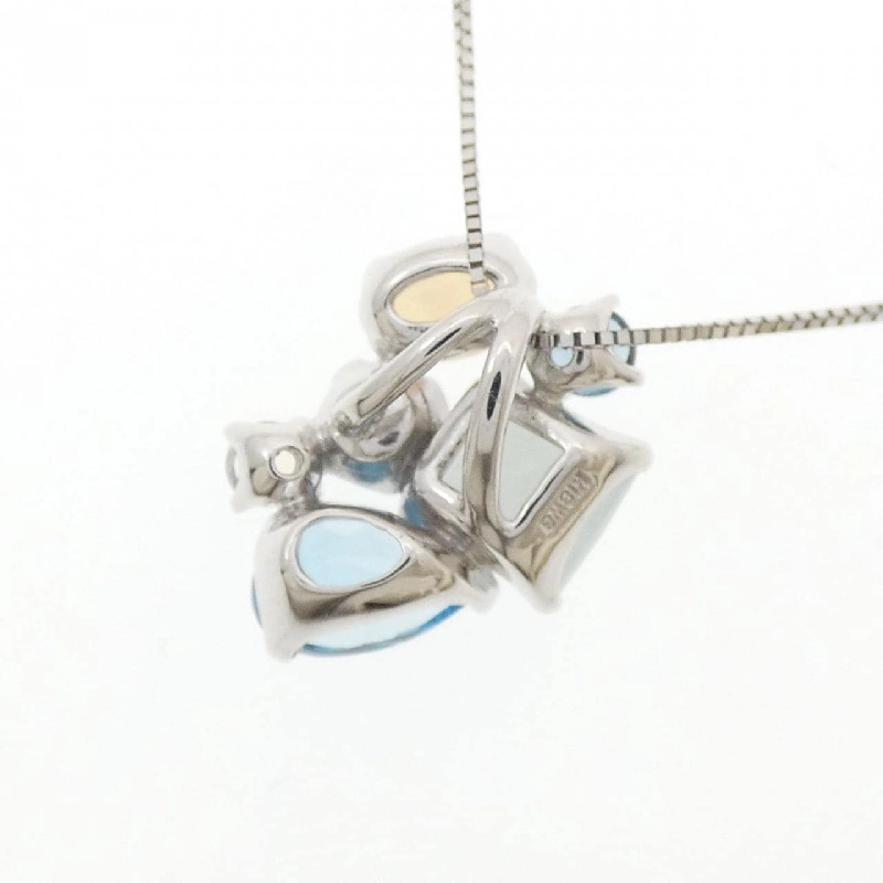 K18WG Mặt dây chuyền đá màu - Hàng hiệu Authentic 857558