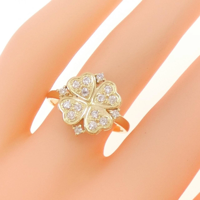 Nhẫn kim cương K18YG hình cỏ ba lá 0.27CT 672389