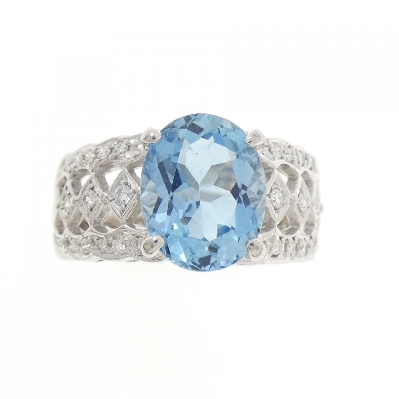 Nhẫn Aquamarine PT900 2.59CT - Hàng hiệu Chính hãng 851446