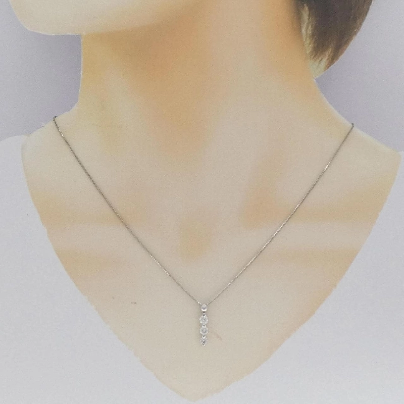 K14WG Dây chuyền kim cương ba viên 0.50CT - Hàng hiệu Chính hãng 861007