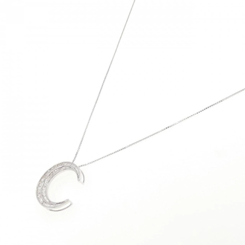 K18WG Mặt dây chuyền kim cương hình trăng 0.72CT - Hàng hiệu Chính hãng 862480