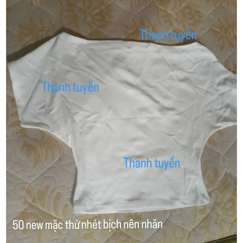 Áo trễ vai cộc tay nữ cotton co giãn 1000064