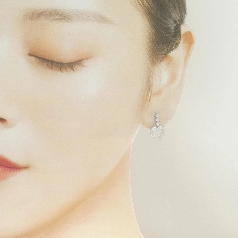 K18WG Bông tai kim cương hình trái tim 0.33CT - Hàng hiệu Chính hãng 865941