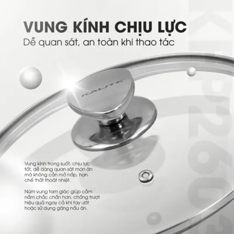 Chảo rán inox liền khối cao cấp KALITE KFP2603 – Hiệu suất bắt từ 98%, size 26cm tiện lợi 572307