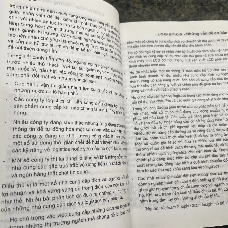 Logistics Những vấn đề cơ bản Gs Ts Đoàn Thị Hồng Vân 754655