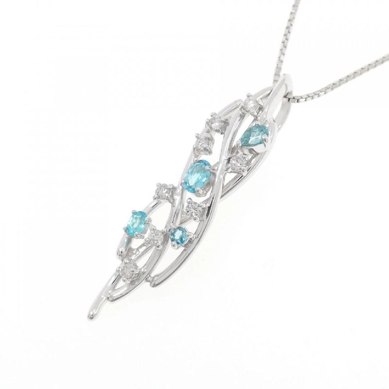 K18WG Paraiba Tourmaline Necklace 0.25CT - Hàng hiệu Authentic 857494