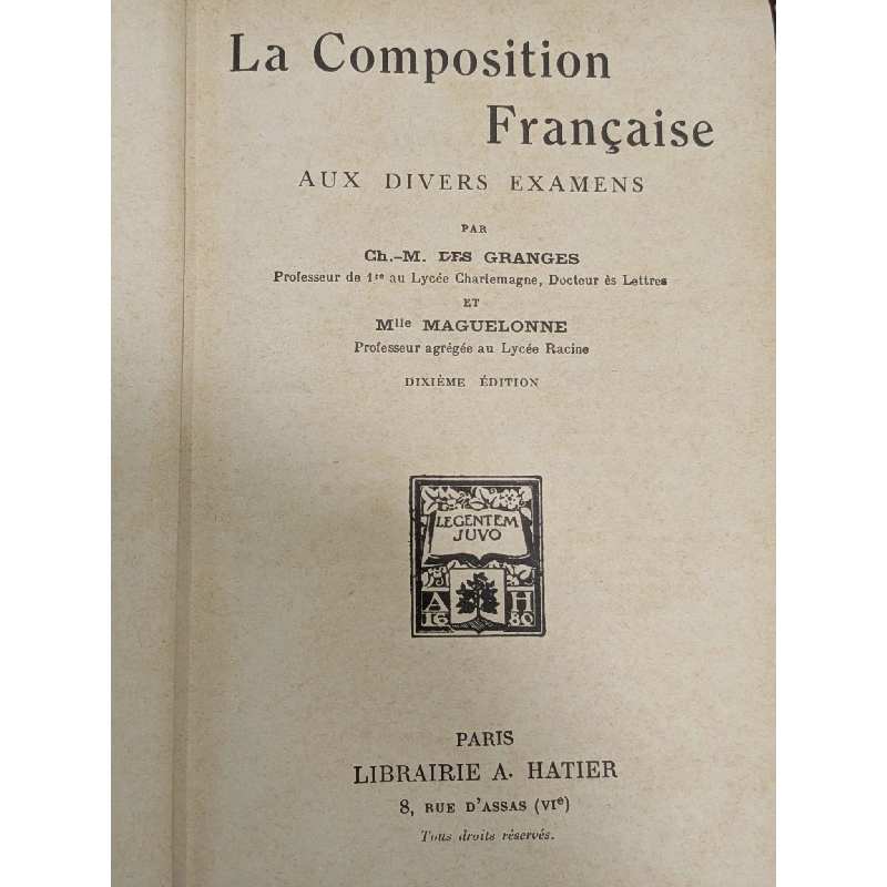 La Composition Française aux divers Examens 784512