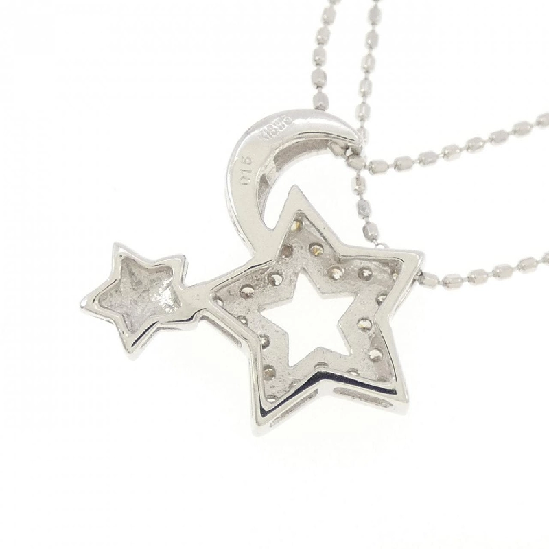 K18WG Ngôi sao × Mặt trăng Dây chuyền kim cương 0.15CT - Hàng hiệu Chính hãng 858952