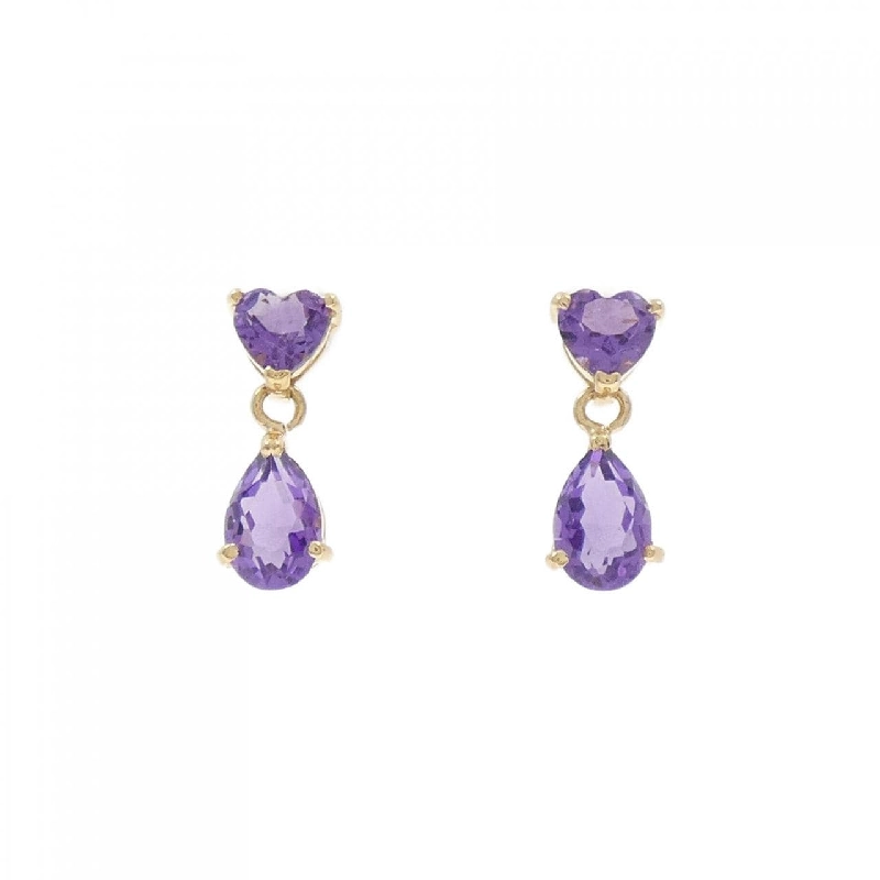 K18YG Bông tai Amethyst - Hàng hiệu Chính hãng 868659