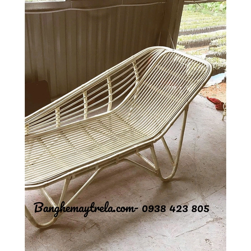 Ghế mây dài nằm thư giãn lưng cong 527877