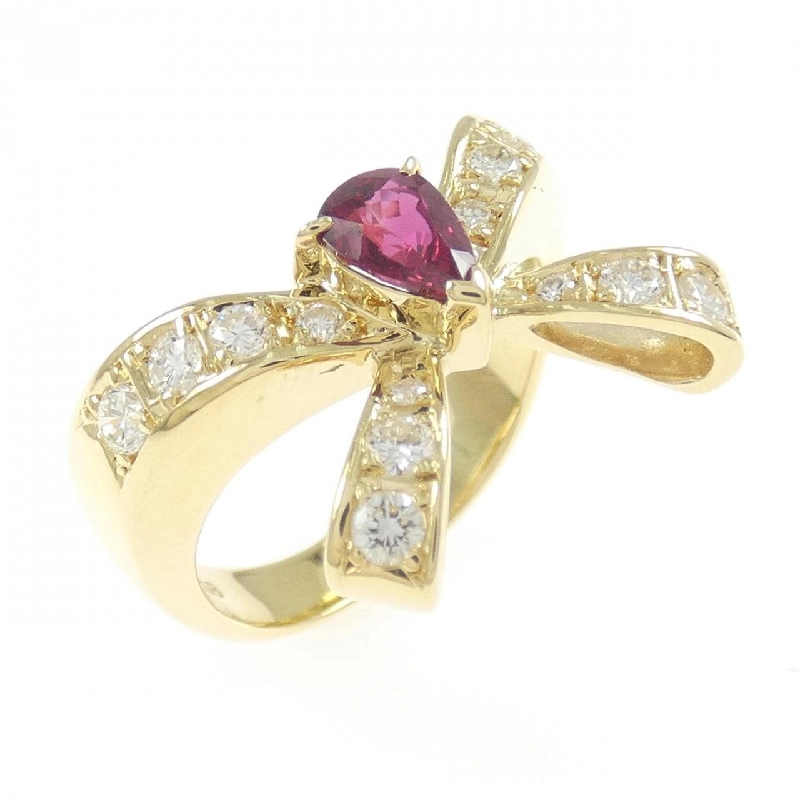 Nhẫn ruby K18YG hình ruy băng 0.59CT - Hàng hiệu chính hãng 850506