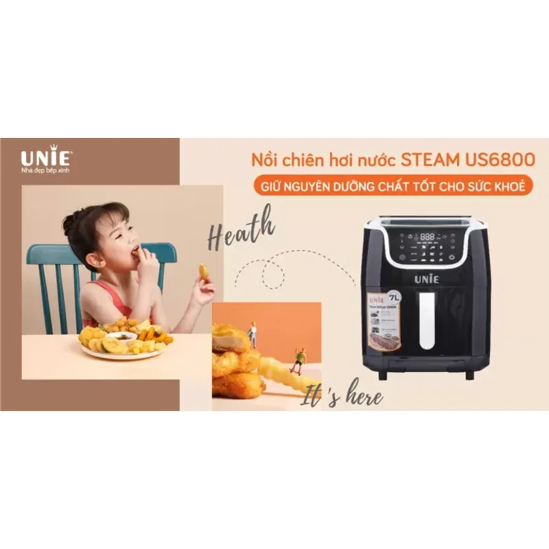 Nồi chiên UNIE US6800 – 7L tiện lợi, chiên nướng hấp chỉ với 1 nút chạm 573028