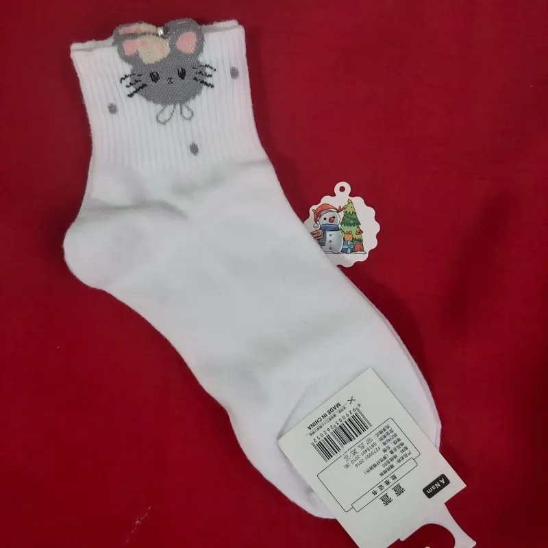Combo 3 đôi vớ trắng cổ cao, họa tiết dễ thương  1001134