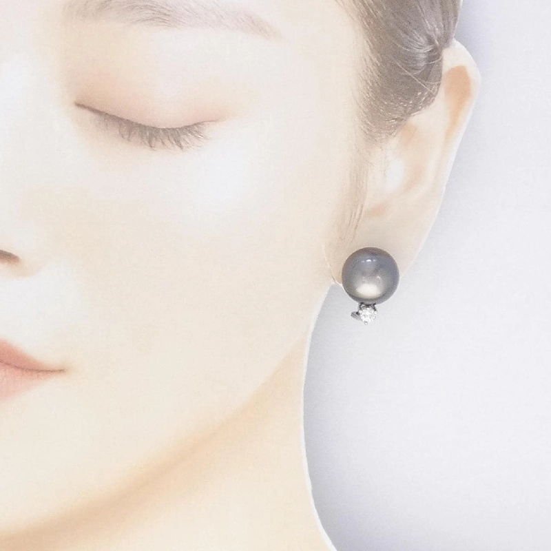 Bông tai ngọc trai đen PT900/K18WG 15.1mm - Hàng hiệu Chính hãng 870979