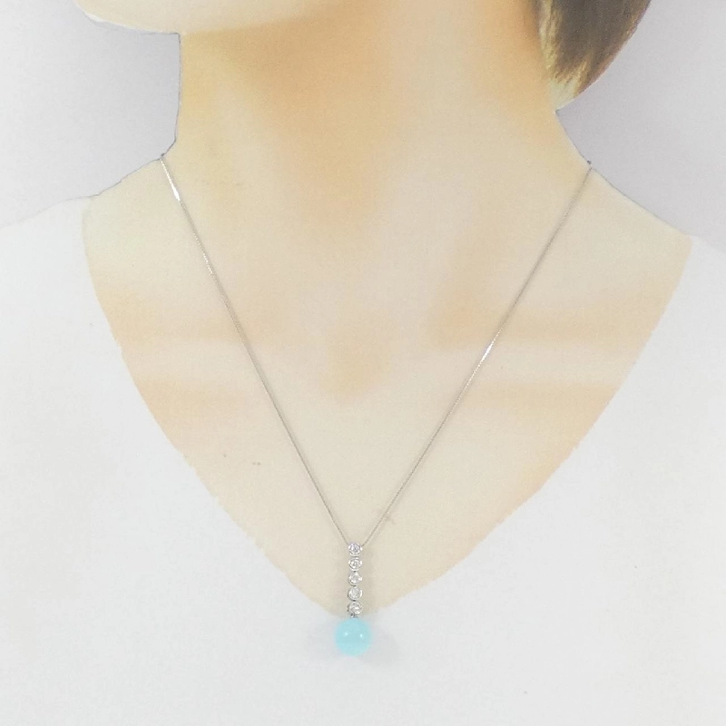 K18WG Mặt dây chuyền Turquoise - Hàng hiệu Chính hãng 856632