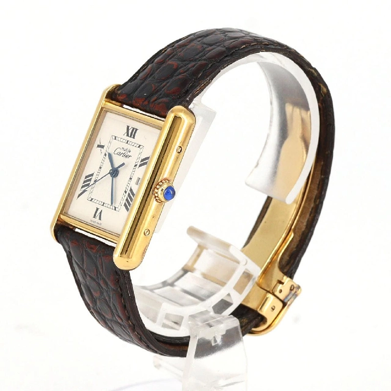 Cartier Must Tank GP LM W1013754 GP Quartz - Hàng hiệu Authentic 880563