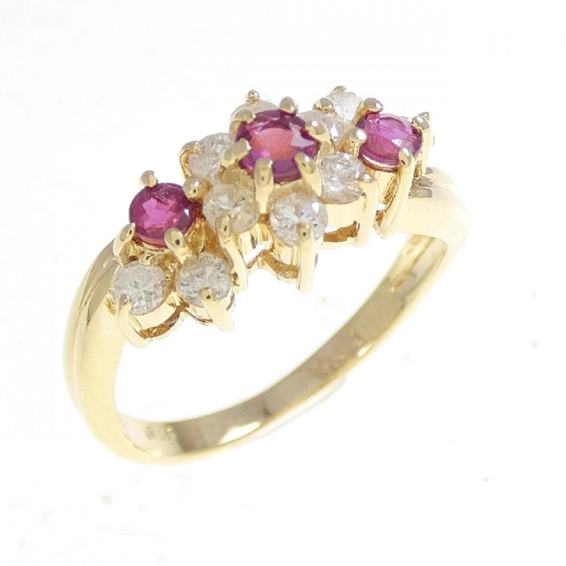 Nhẫn Ruby Hoa K18YG - Hàng hiệu Chính hãng 848233