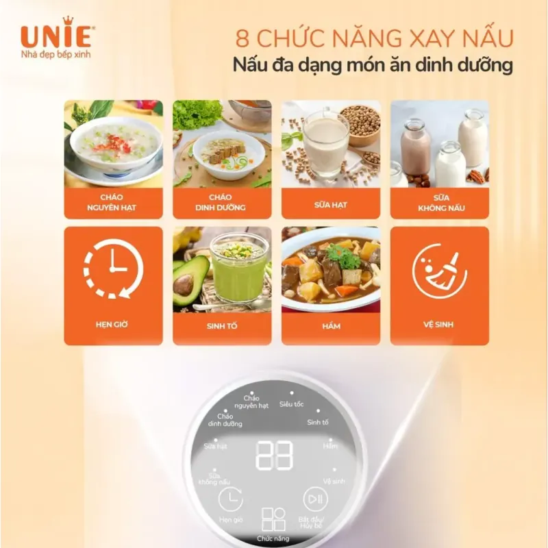 UMB10: 8 chức năng xay nấu thông minh, sữa mịn – thơm – nóng chuẩn vị 727853