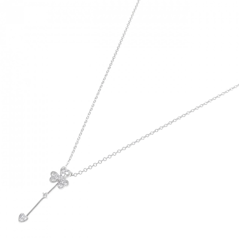 Dây chuyền kim cương hình cỏ ba lá × trái tim PT900/PT850 0.20CT - Hàng hiệu Authentic 860385