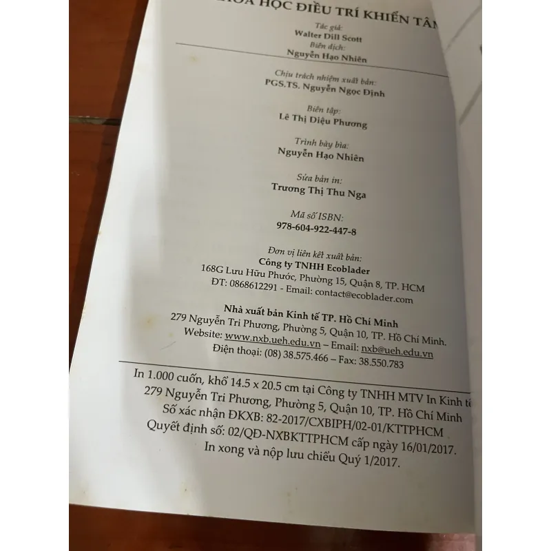 Khoa học điều trí khiển tâm Walter Dill Scott 1005270
