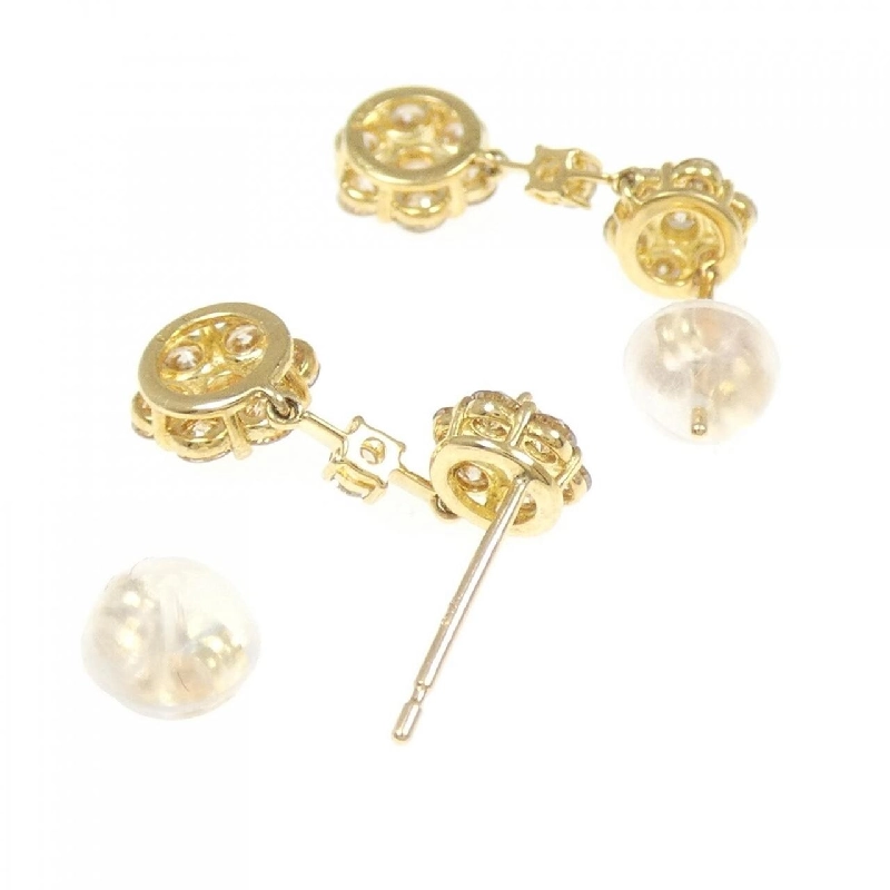 K18YG Bông tai Hoa Kim cương 1.00CT - Hàng hiệu Chính hãng 867016