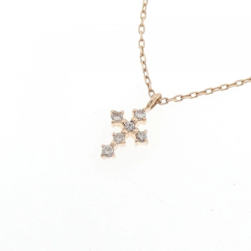 K10PG Vòng cổ kim cương chéo - Hàng hiệu Authentic 859452