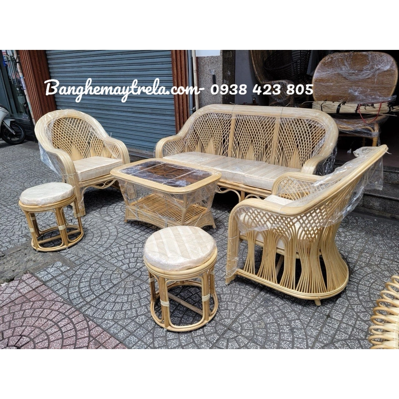 Bàn ghế sofa mây tự nhiên cây đóng 471724